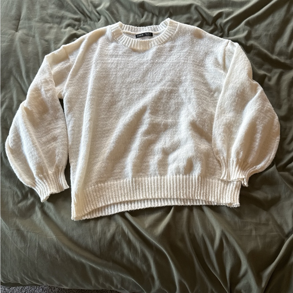 SHEIN Cream Knit Pullover